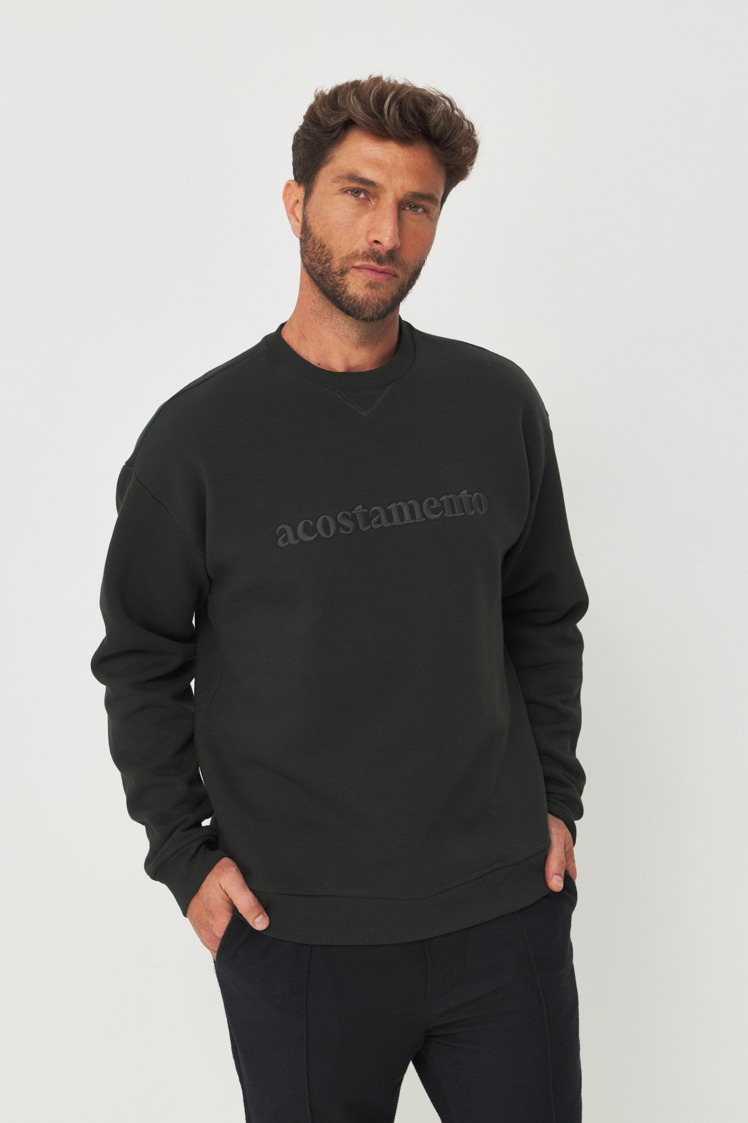 Blusão Moletom Bordado Masculino Acostamento