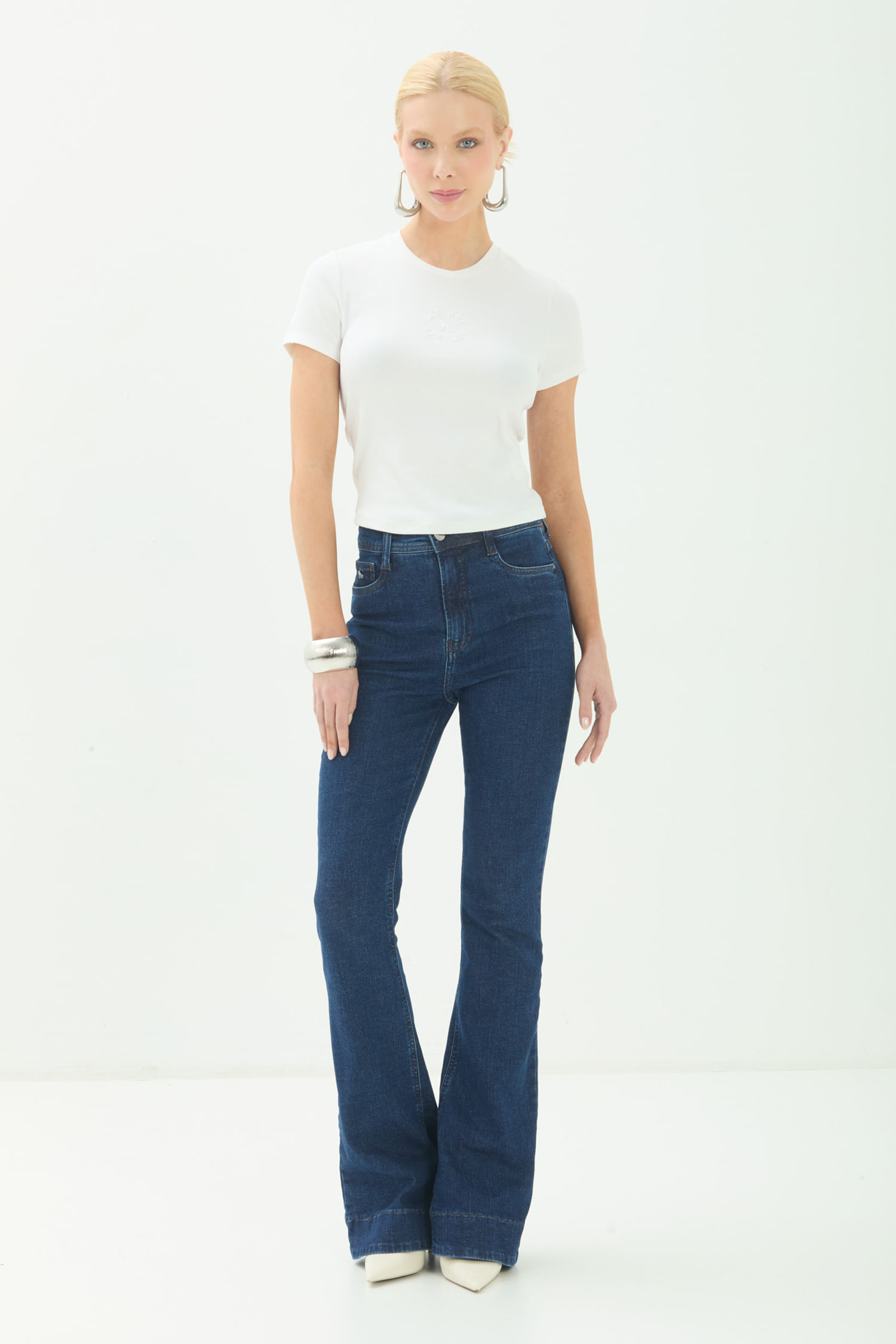 Calça Jeans Flare Barra Larga ACT Feminino