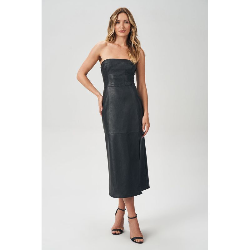 Vestido-PU-com-Fenda-Feminino-Acostamento