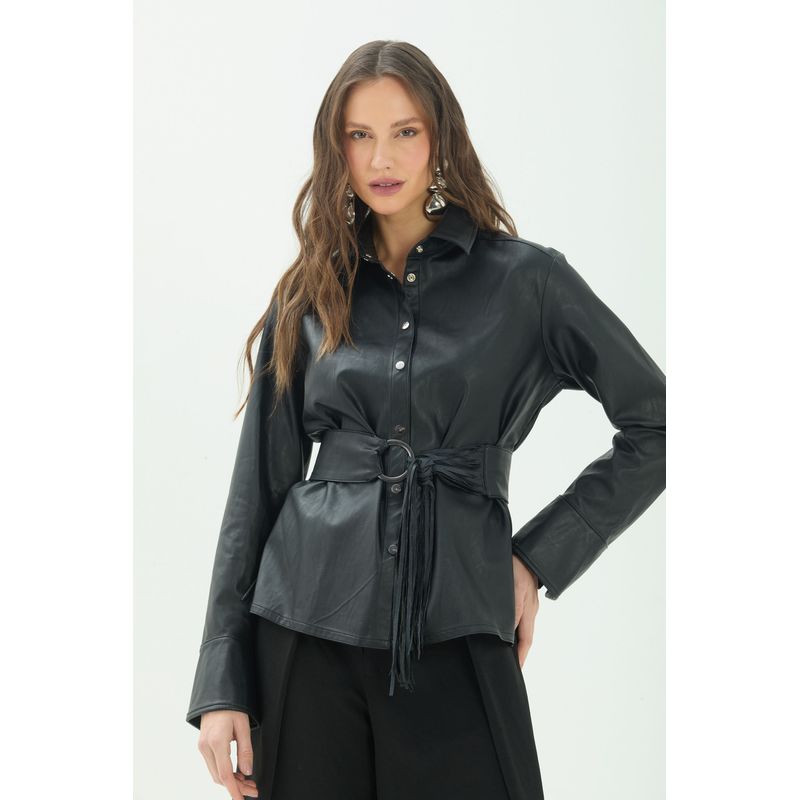 Camisa-PU-com-Cinto-ACT-Feminina