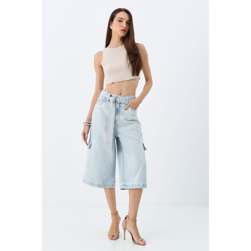 Bermuda-Jeans-Jorts-Cintura-Alta-ACT-Feminino