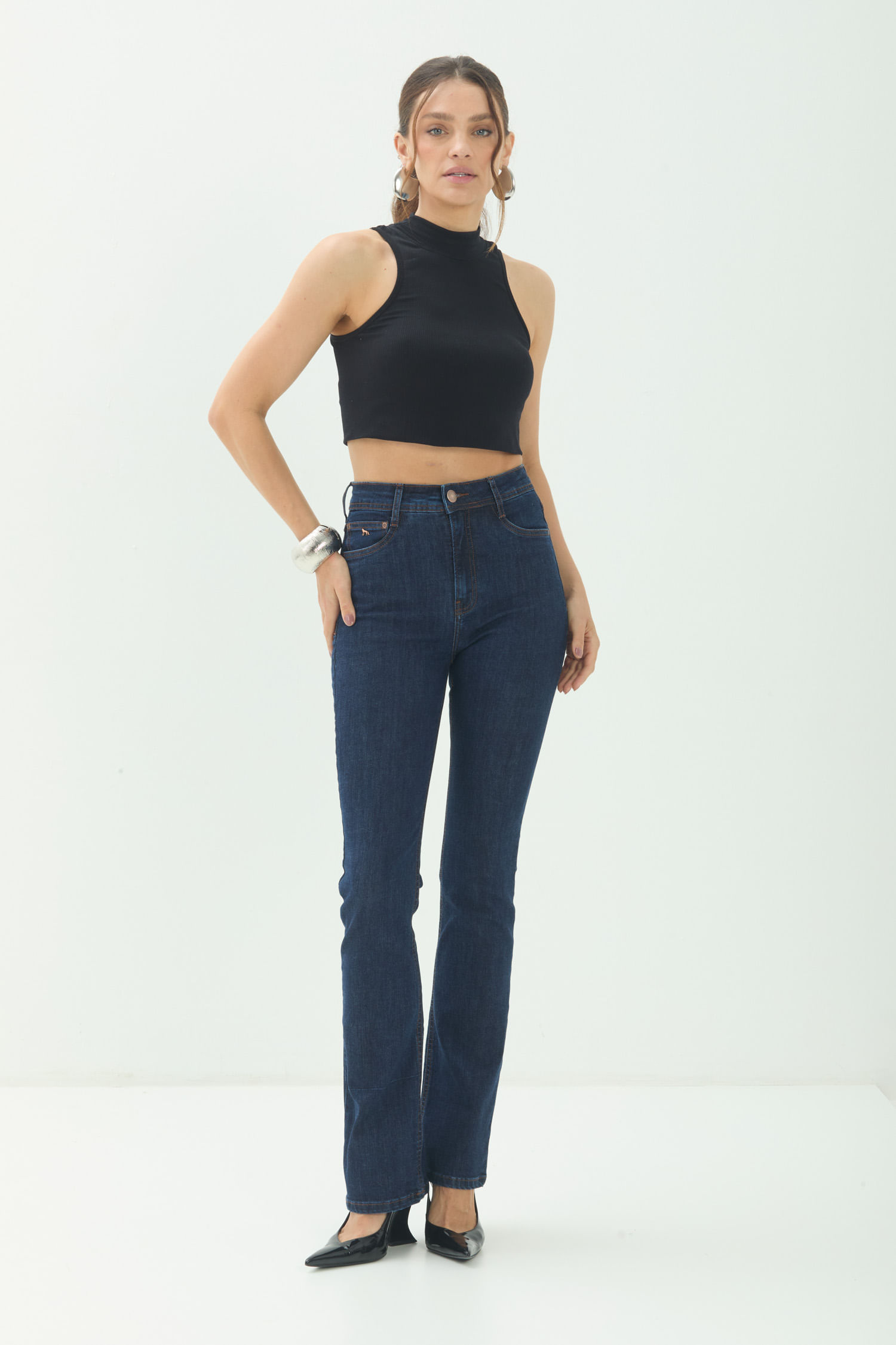 Calça Jeans Boot Cut Clássica ACT Feminina