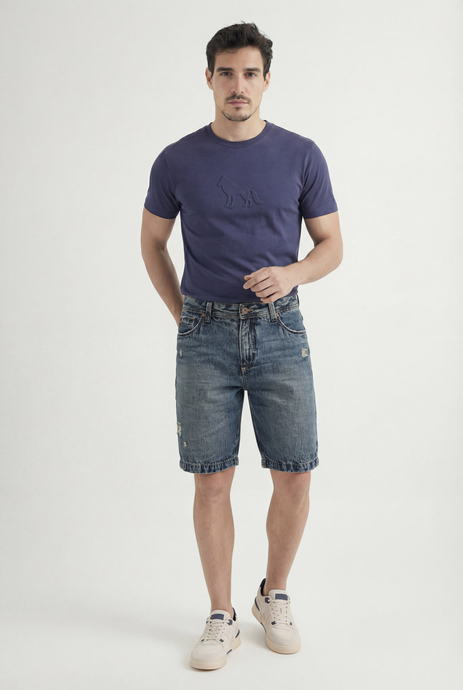 Bermuda Jeans Style Masculina Acostamento
