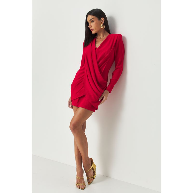 Vestido-Curto-Transpassado-Manga-Longa-ACT-Feminino