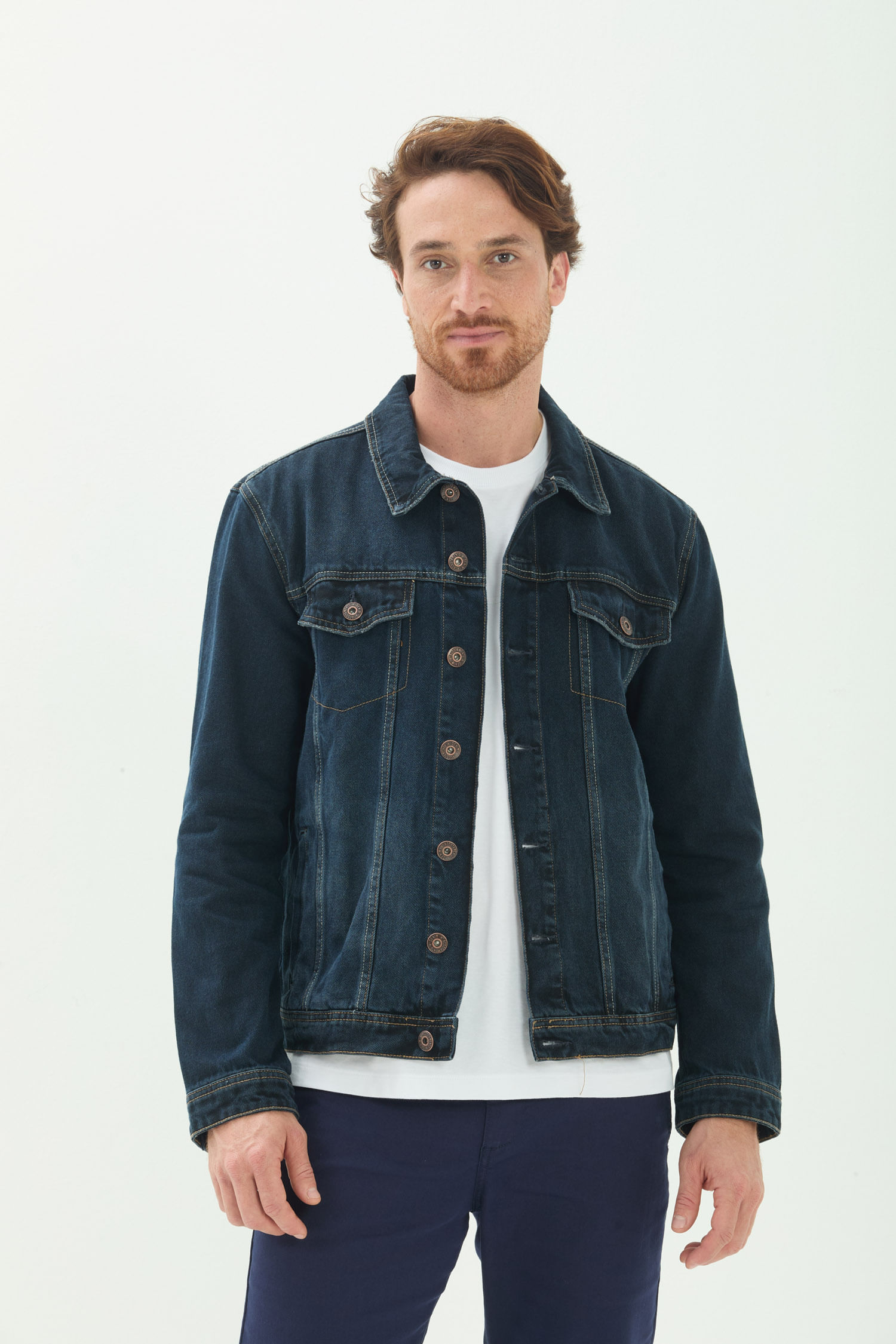 Jaqueta Jeans Trucker Masculina Acostamento