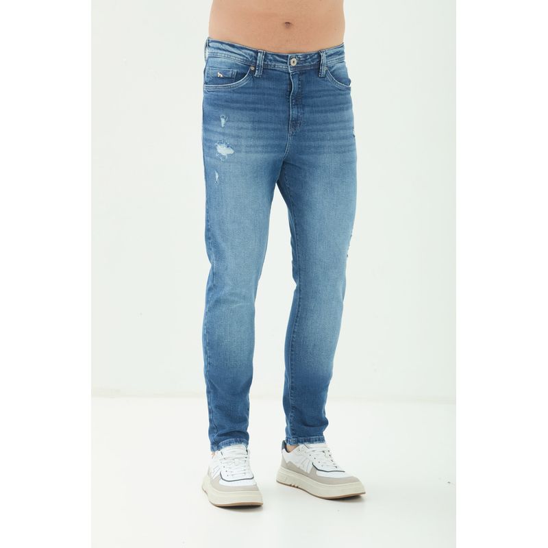 Calca-Jeans-Skinny-Destroyed-Masculina-Acostamento