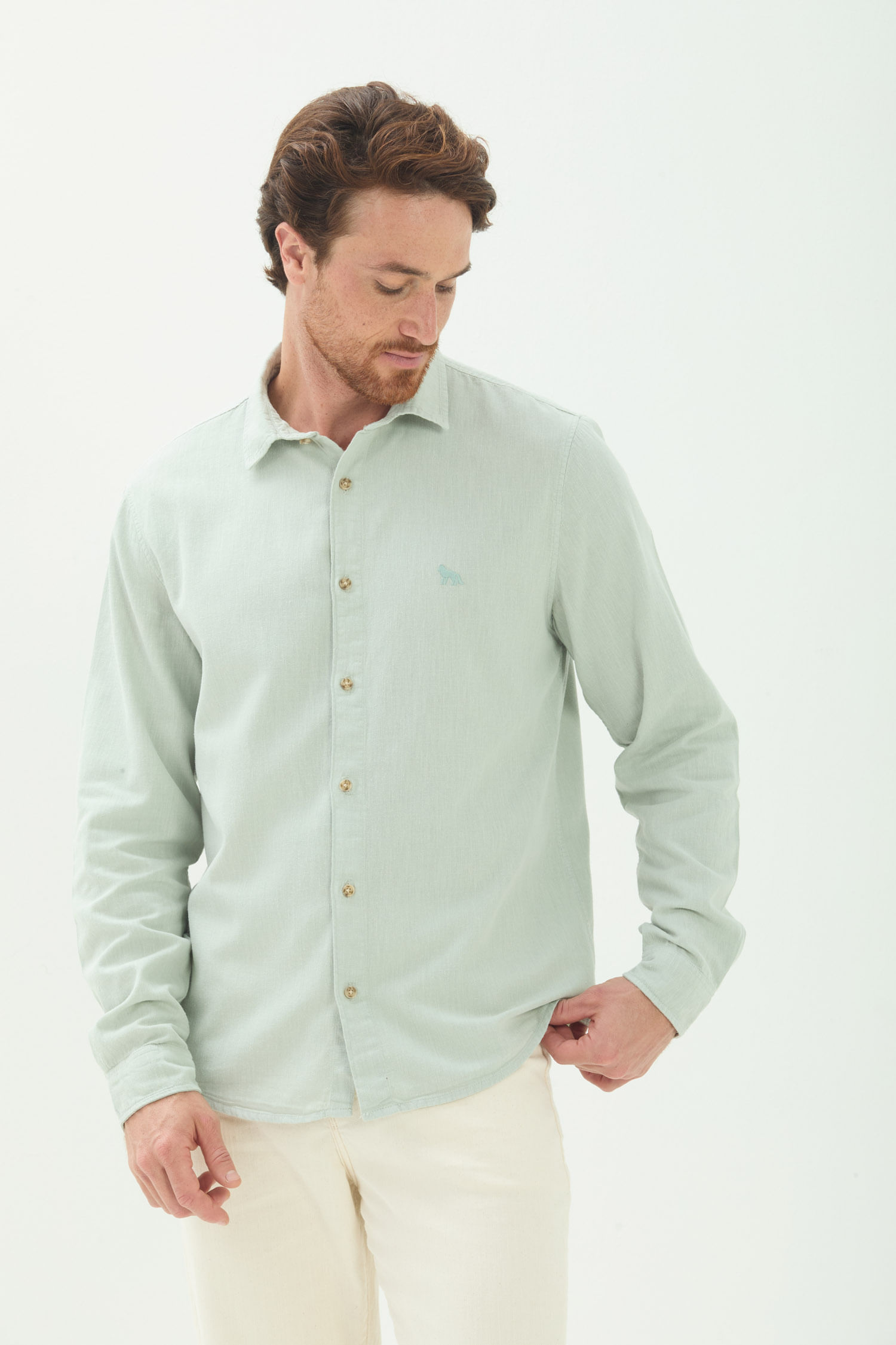 Camisa Casual Minimalista Masculina Acostamento