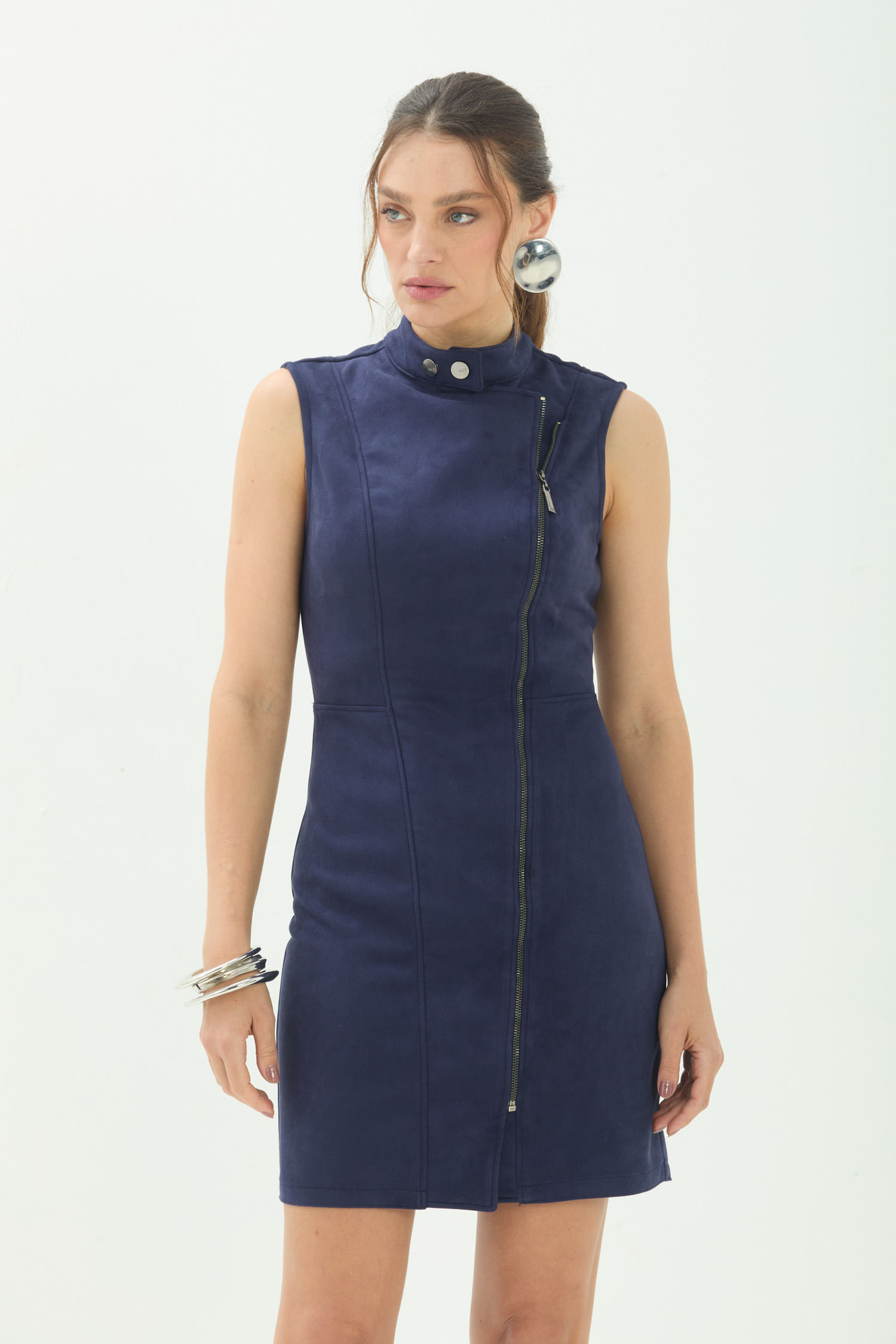 Vestido Curto Com Zíper ACT Feminino