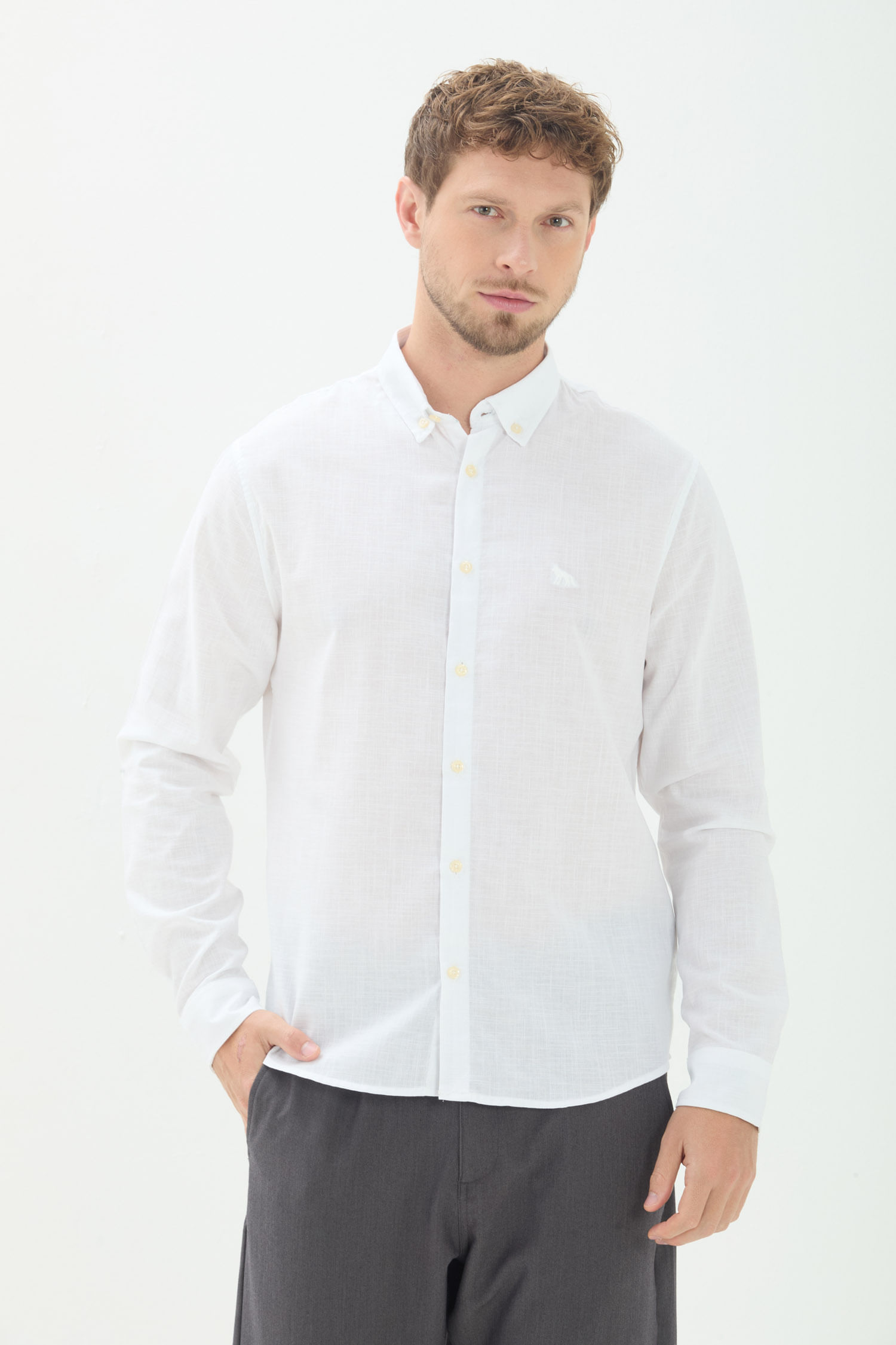 Camisa Casual Elegante Masculina Acostamento