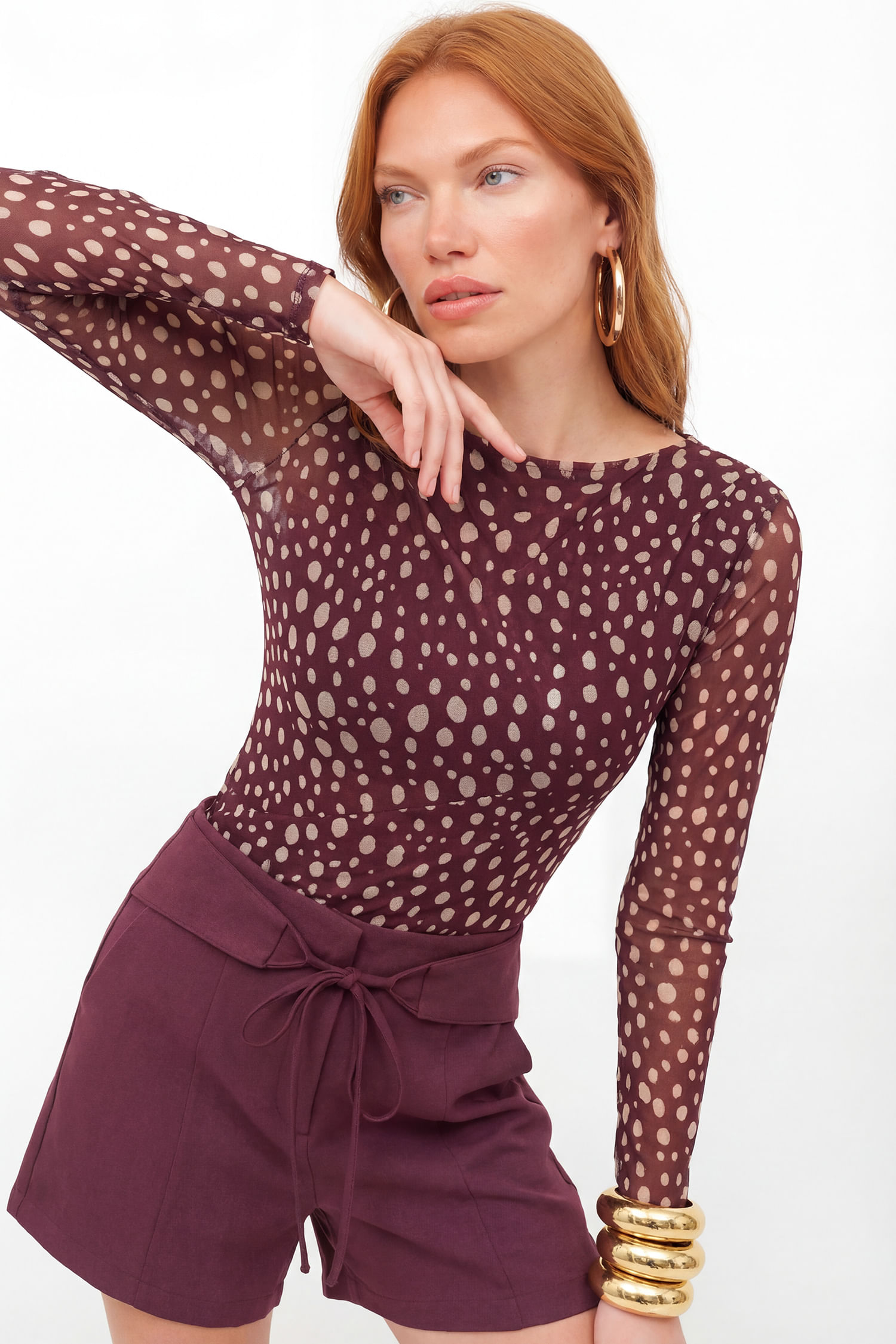 Blusa Estampada Manga Longa ACT Feminina