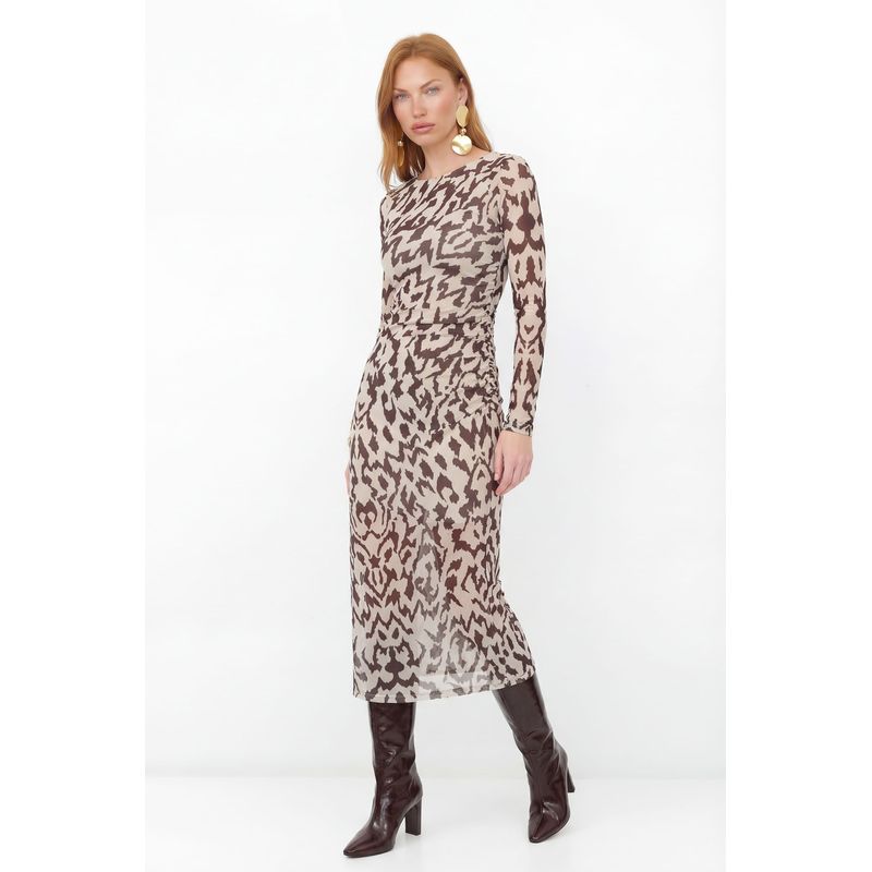 Vestido-Midi-De-Tule-Estampado-ACT-Feminino