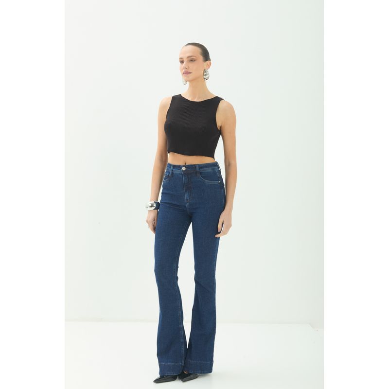 Calca-Jeans-Flare-Cintura-Alta-ACT-Feminina