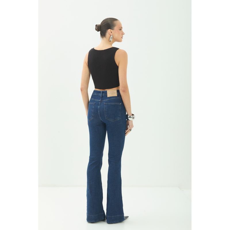 Calca-Jeans-Flare-Cintura-Alta-ACT-Feminina