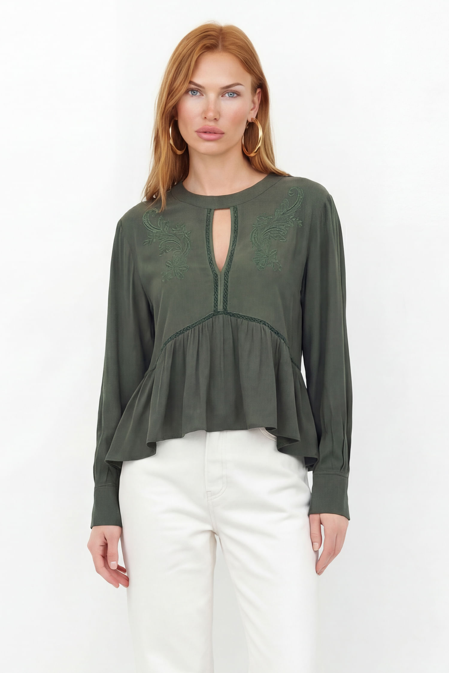 Blusa Com Detalhes Bordados ACT Feminina