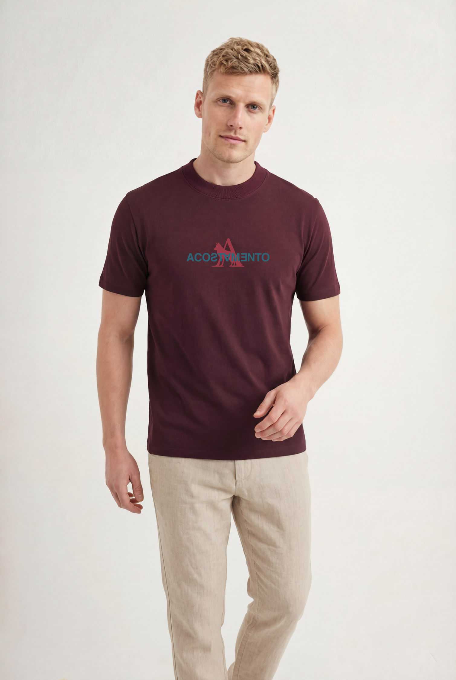 Camiseta Estampada Casual Masculina Acostamento