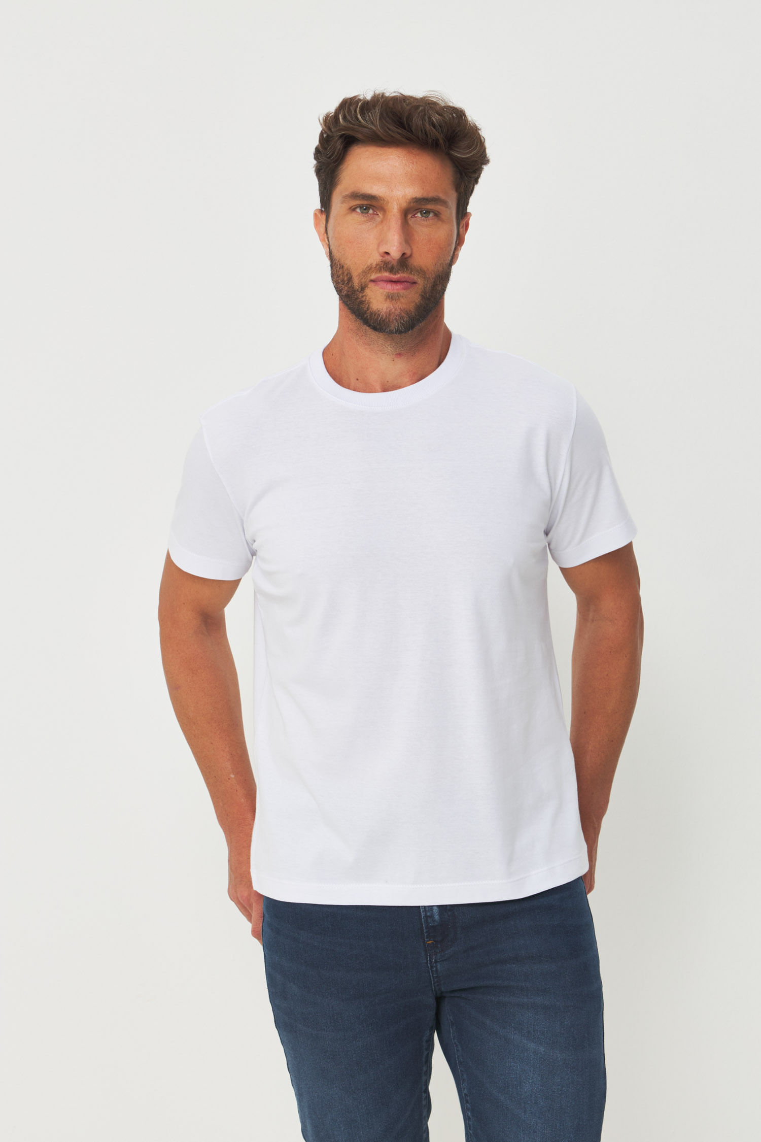 Camiseta Estampa Lobo Central Masculino Acostamento