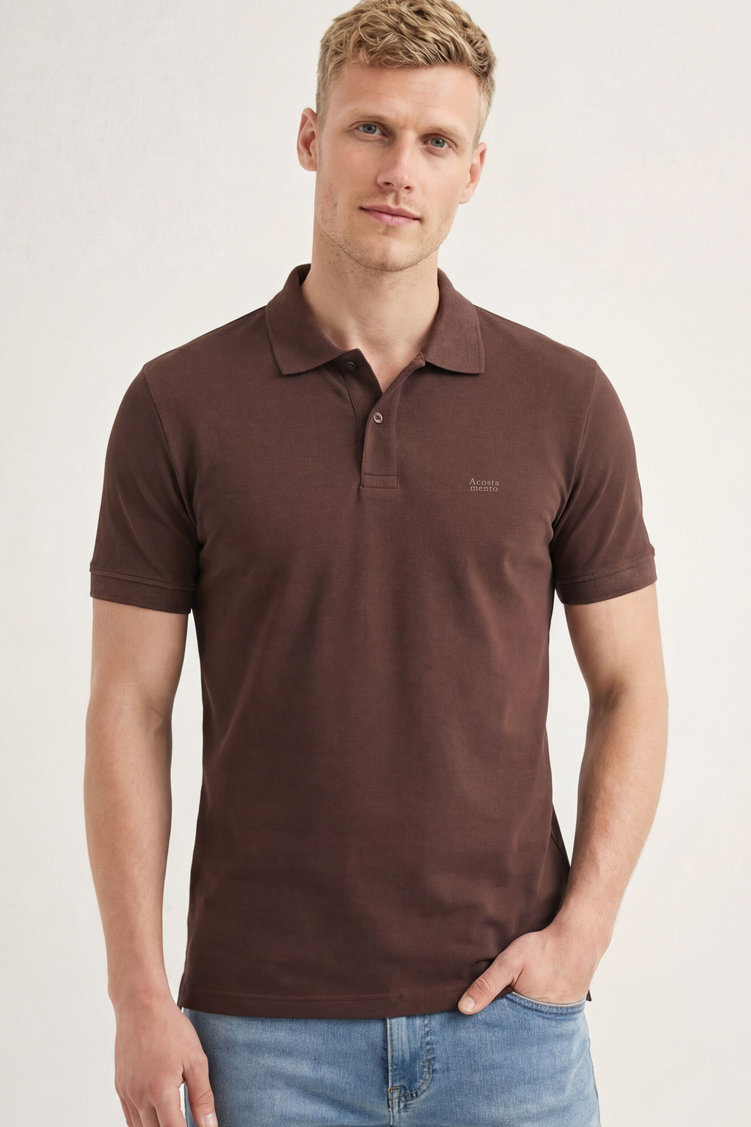 Polo Logo Essential Masculina Acostamento