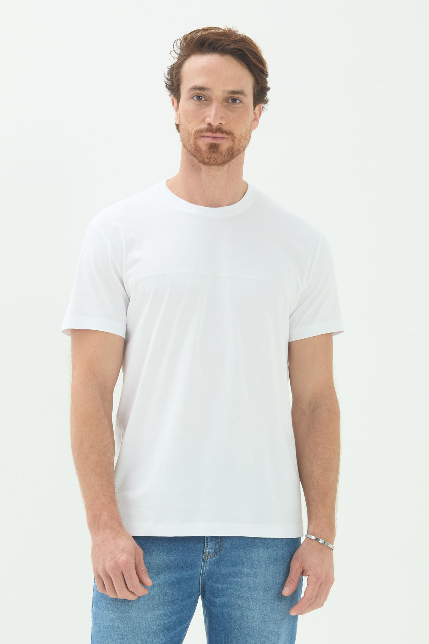 Camiseta Casual Bordada Masculina Acostamento