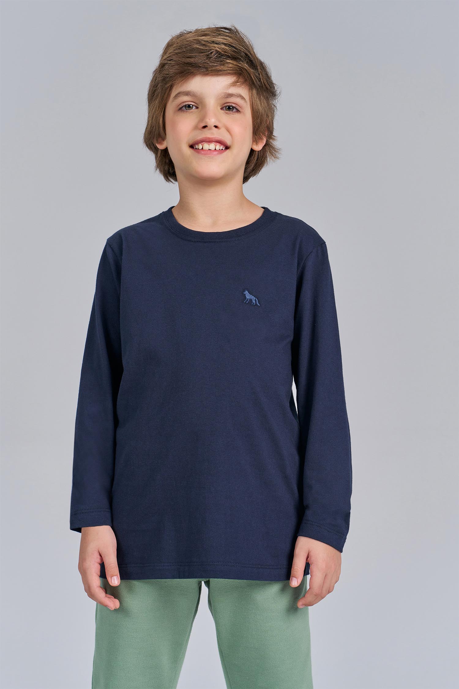 Camiseta Manga Longa Bordada Menino Acostamento Next