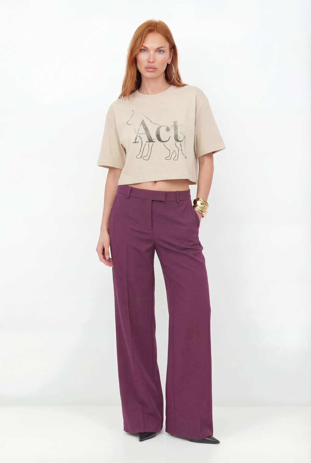 T-Shirt Manga Curta ACT Feminina