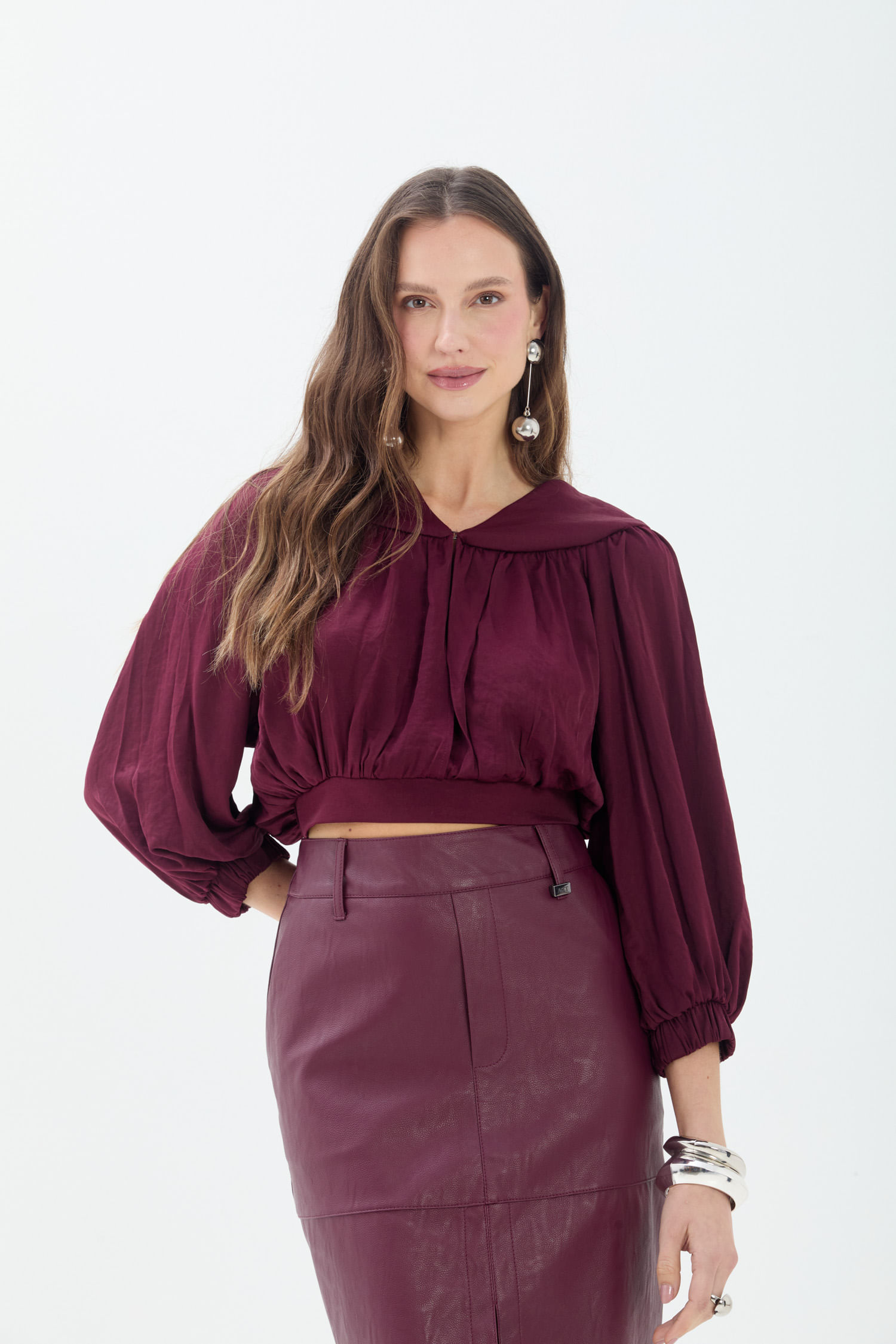 Blusa Curta Manga Longa ACT Feminino