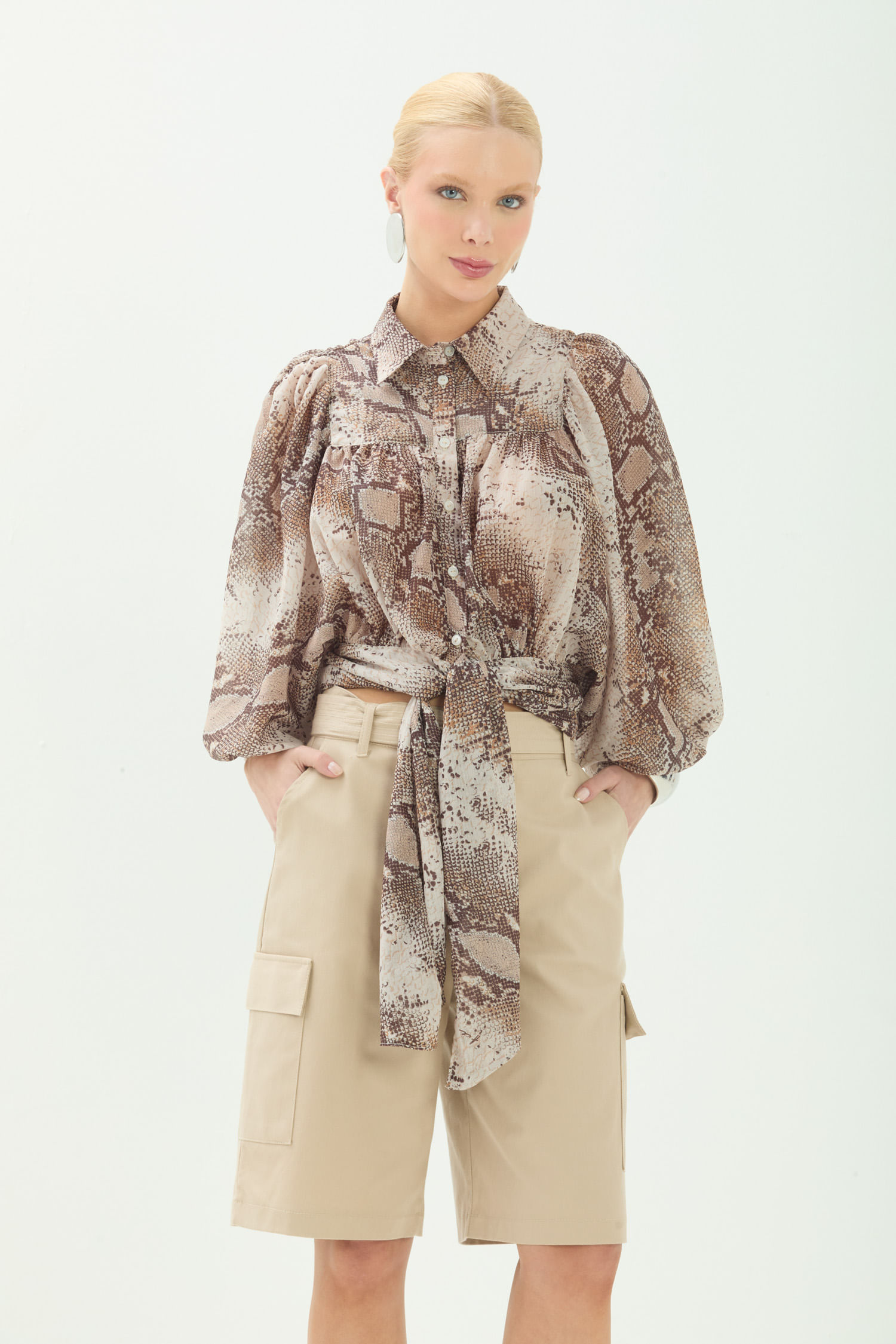 Camisa Manga Longa Com Amarração ACT Feminina