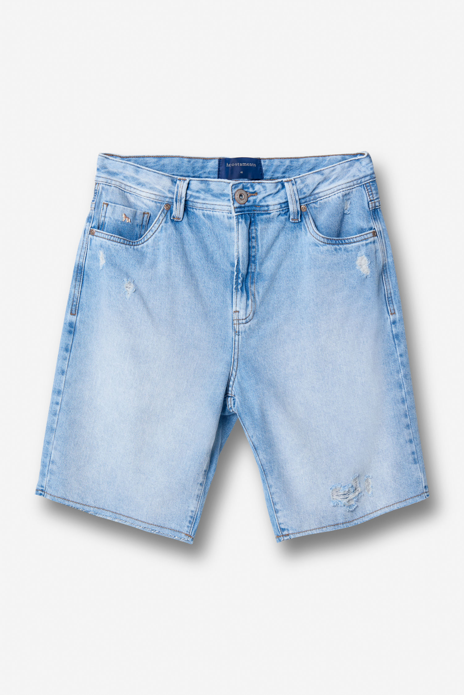 Bermuda Jeans Reta Masculina Acostamento