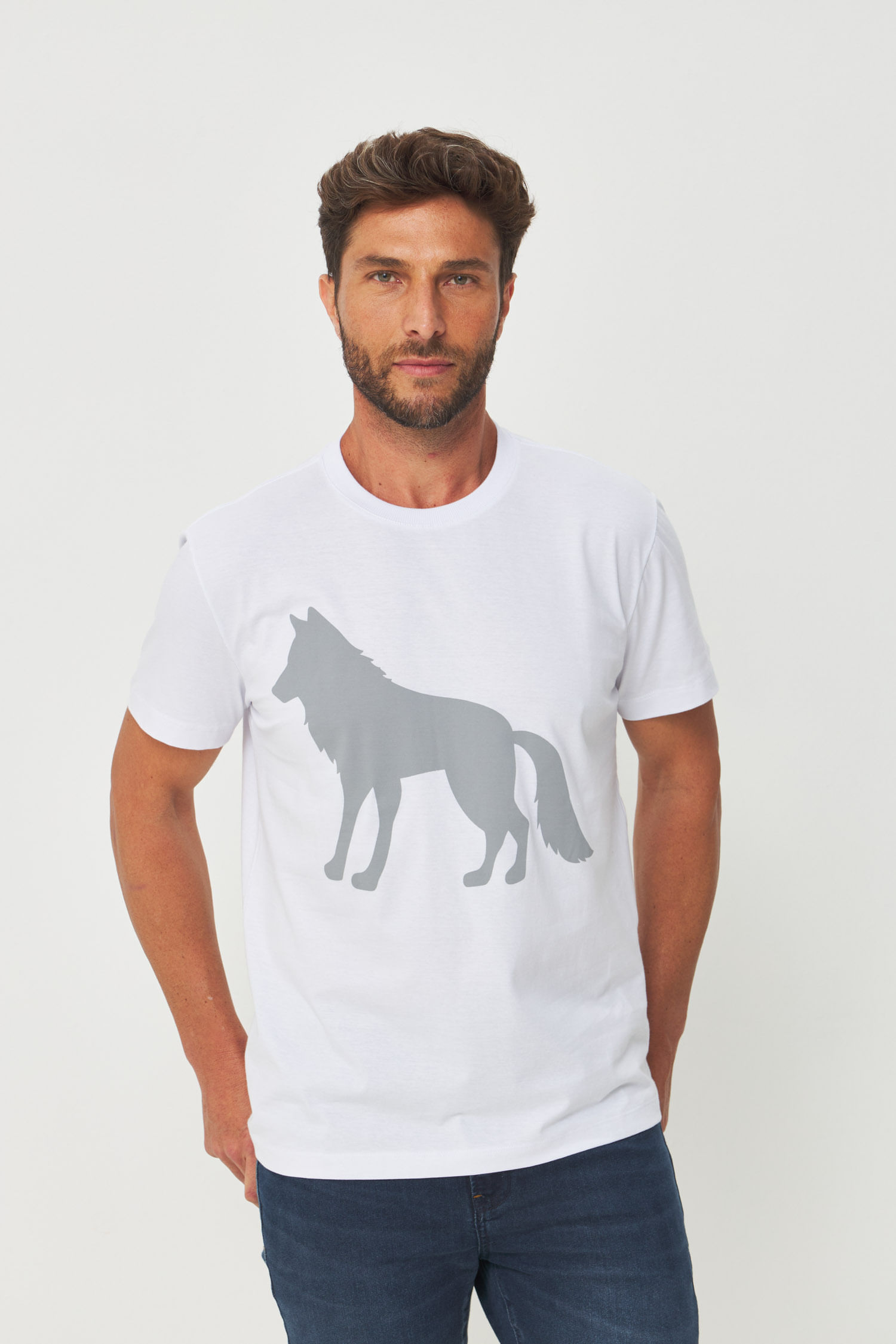 Camiseta Básica Estampada Masculina Acostamento