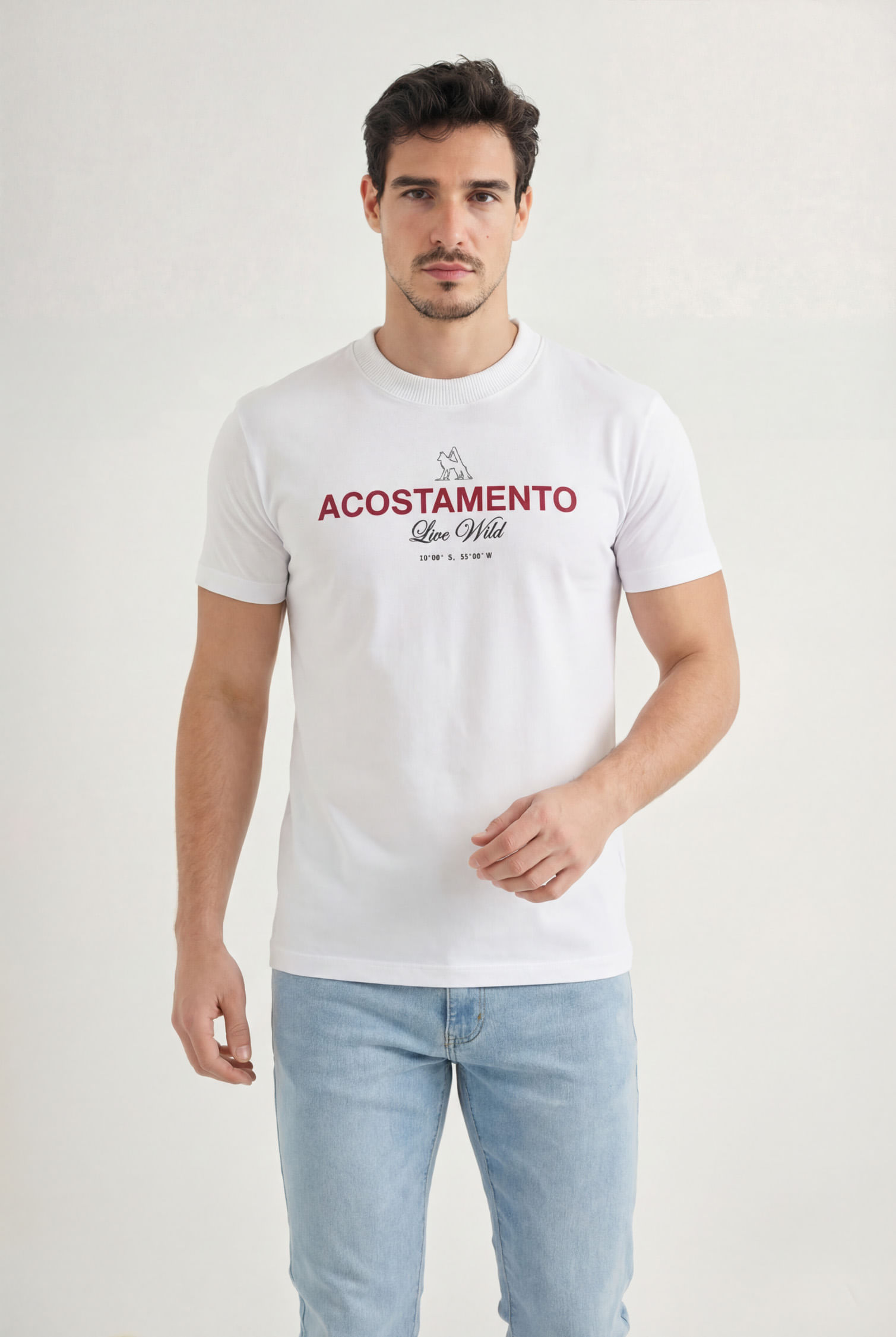Camiseta Logo Print Masculina Acostamento