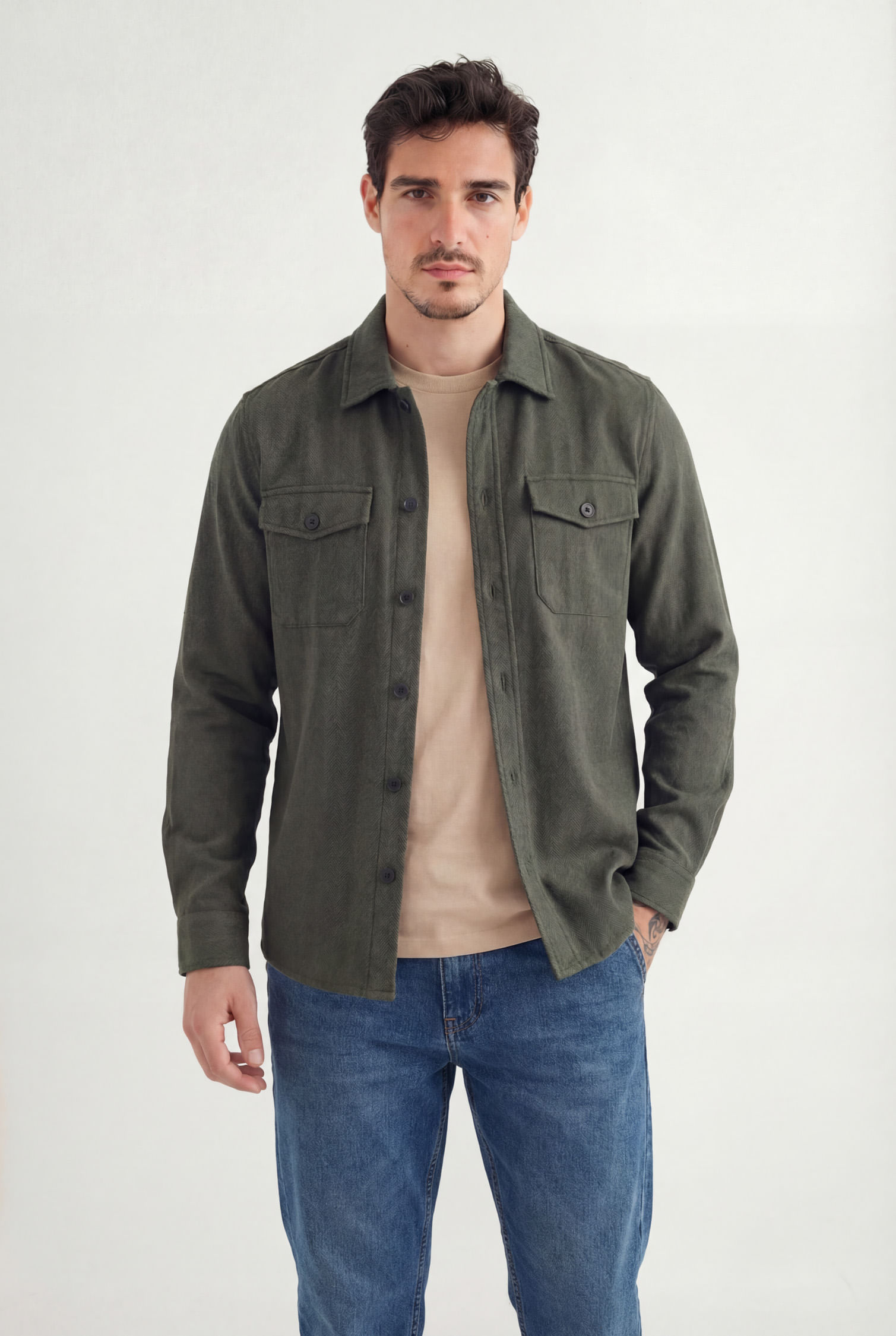 Camisa Utilitária Manga Longa Masculina Acostamento