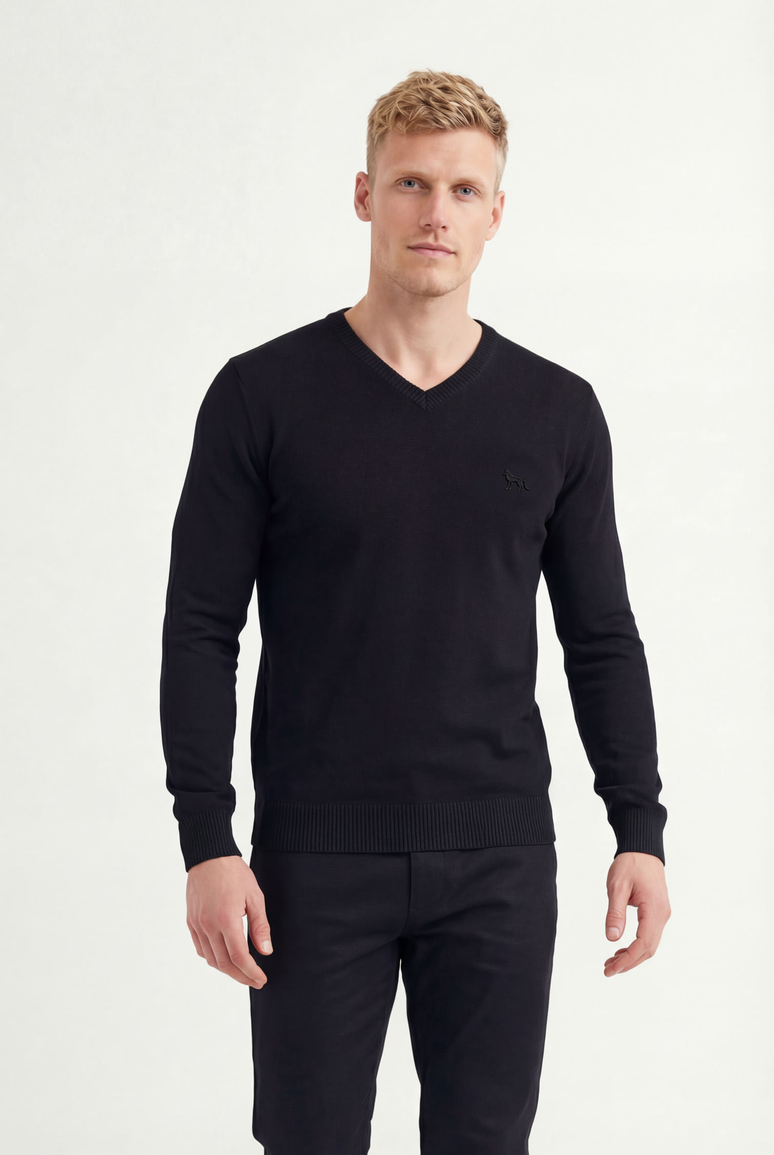 Suéter Tricot Gola V Masculino Acostamento