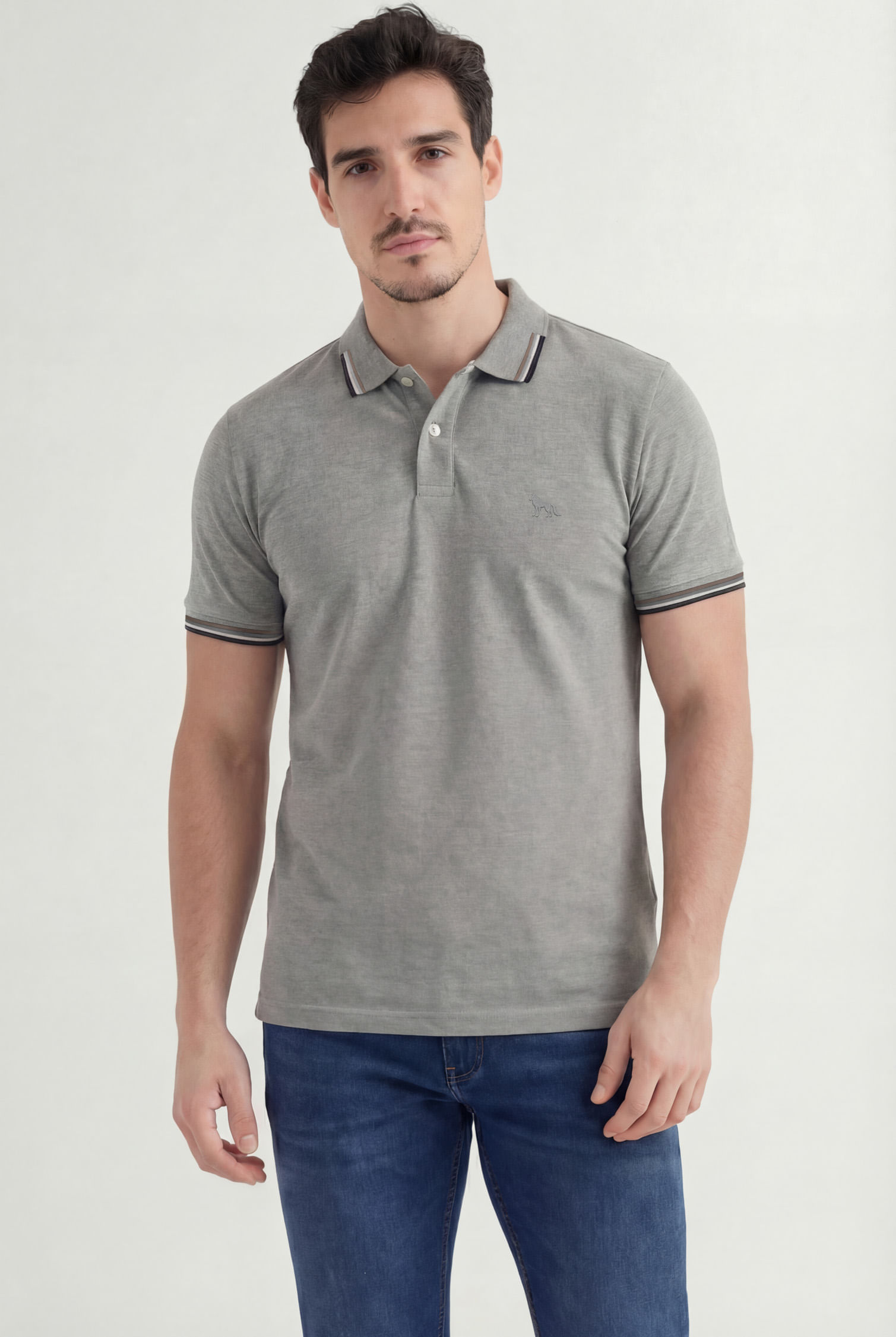Polo Lobo Bordado Masculina Acostamento