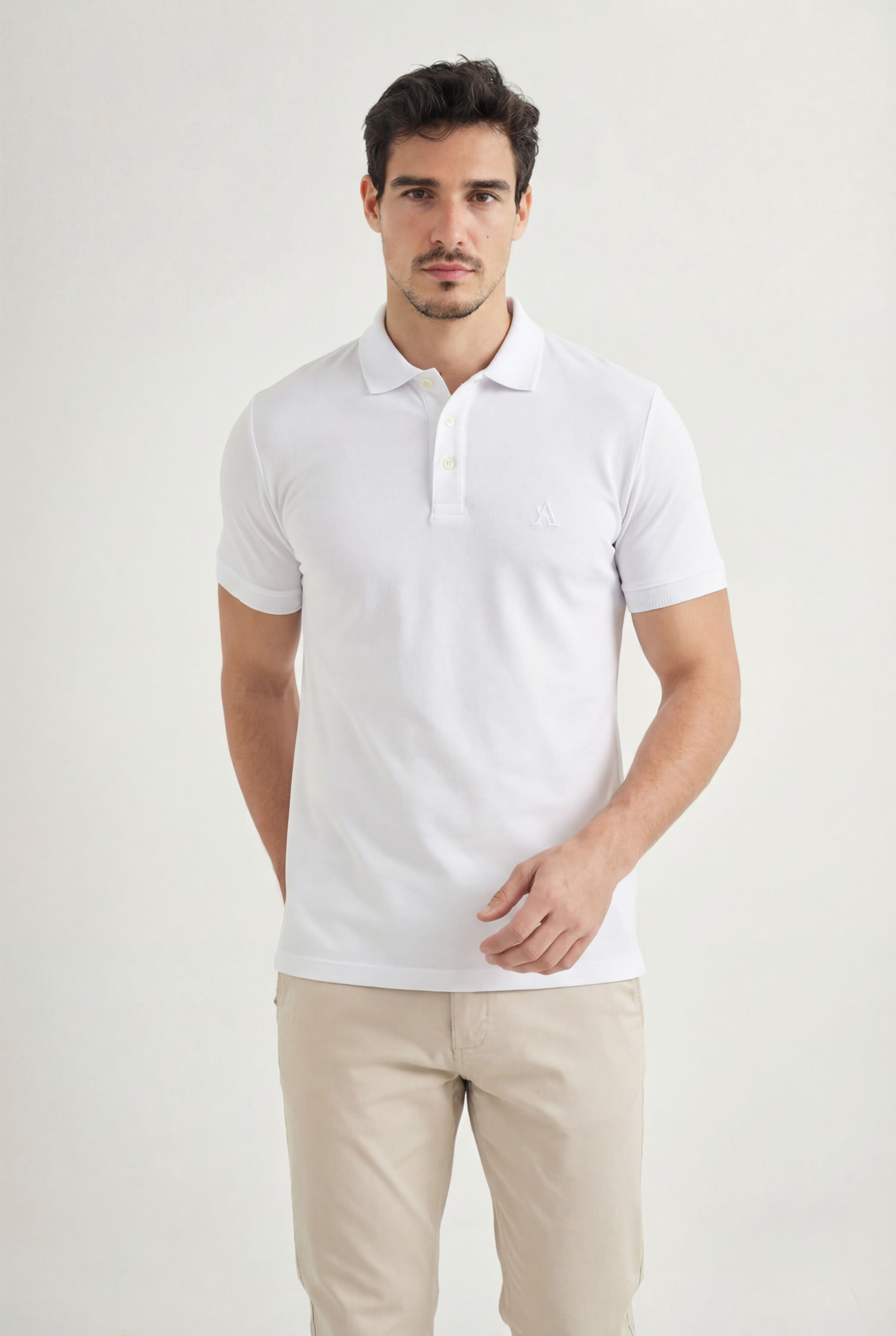 Polo Básica Elastano Masculina Acostamento