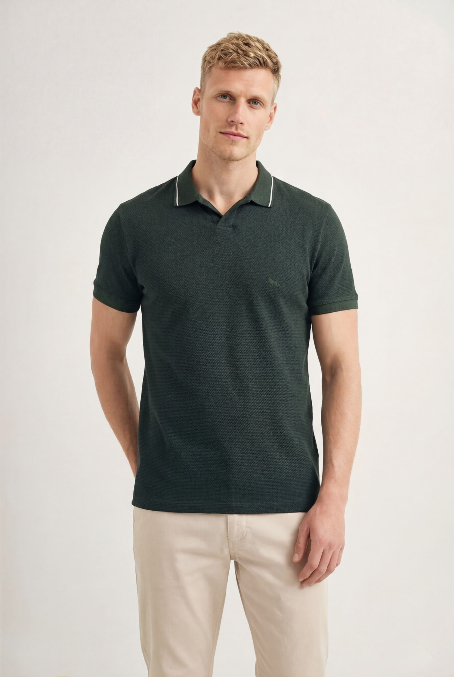 Polo Casual Gola Clássica Masculina Acostamento