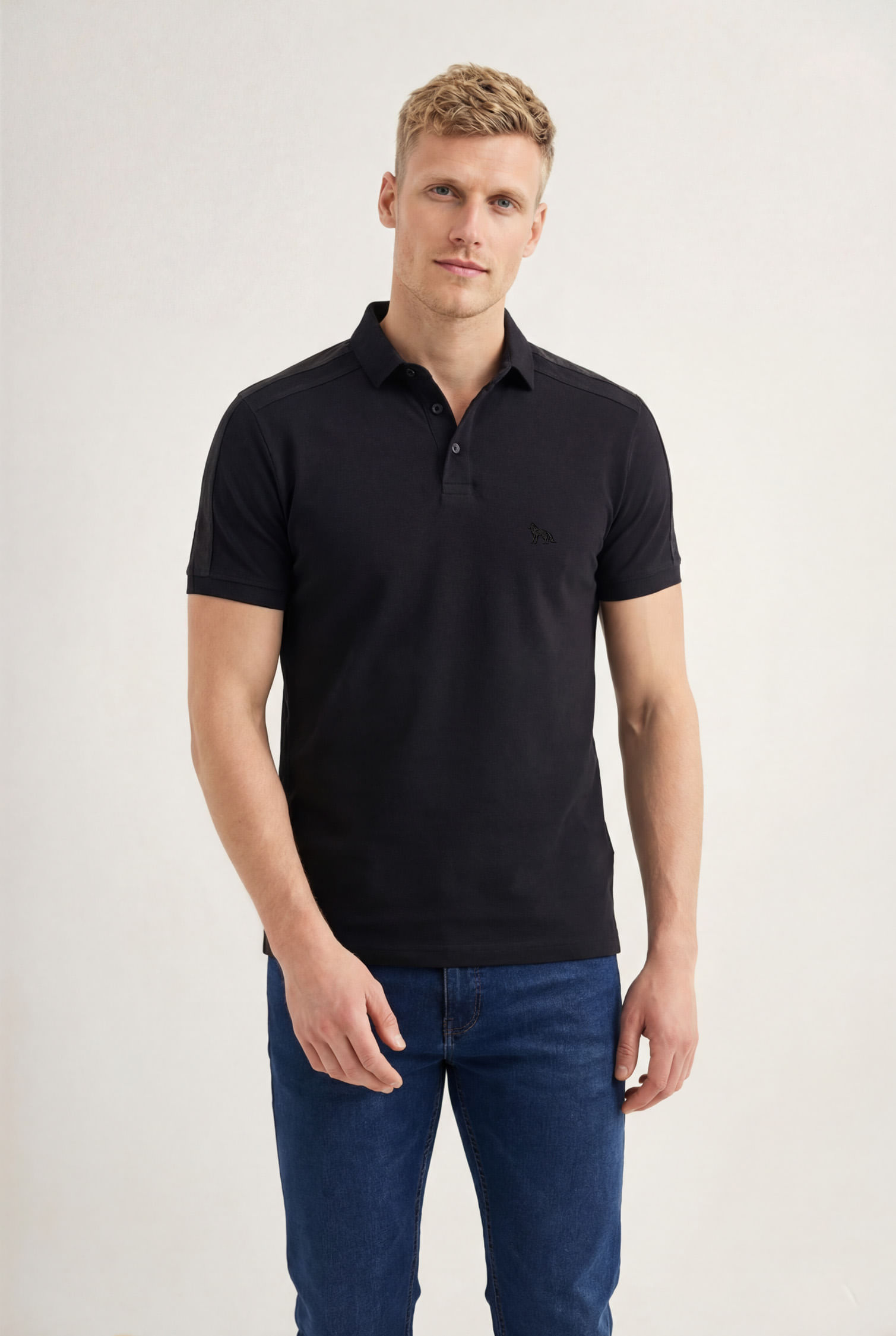 Polo Casual Com Elastano Masculina Acostamento