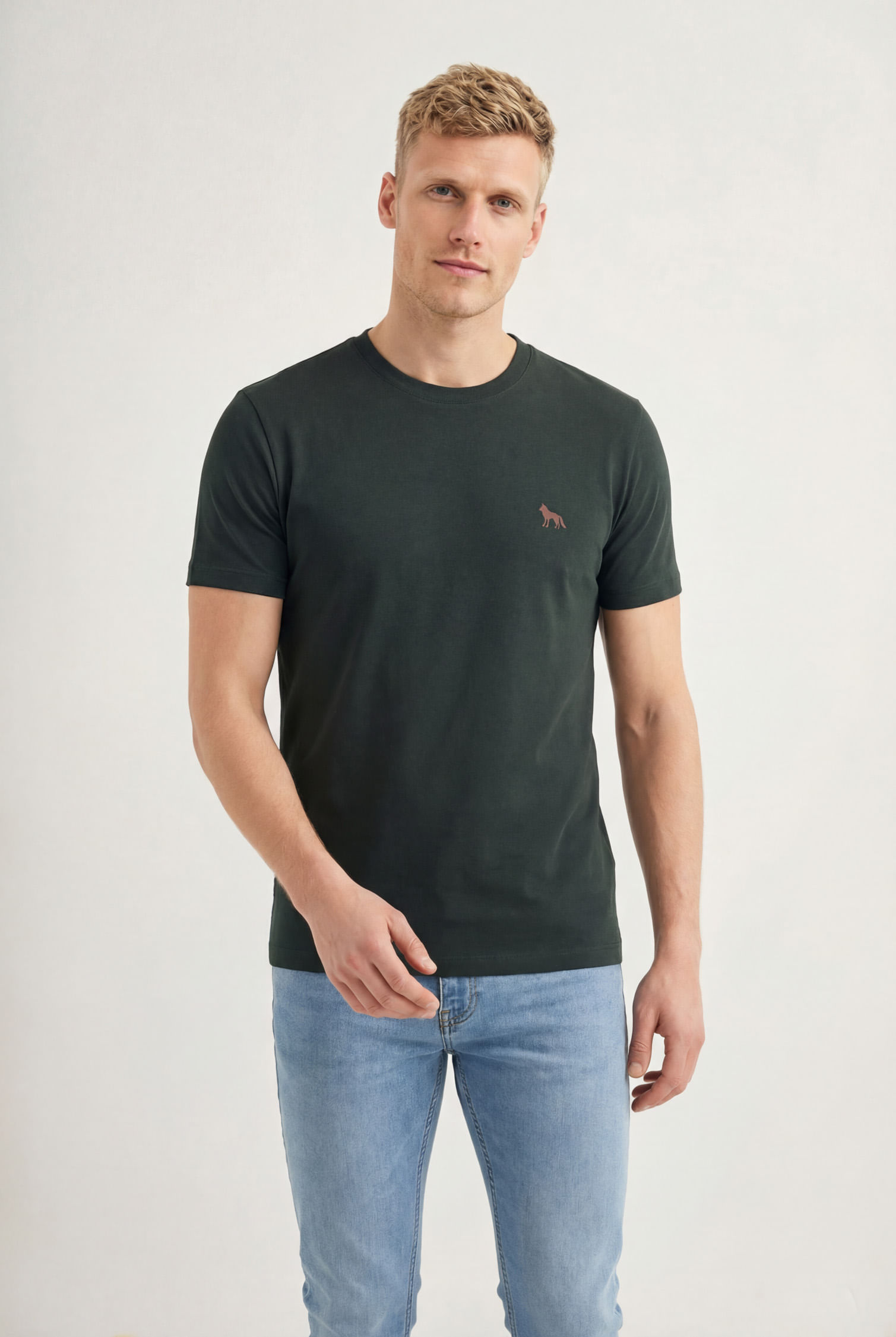 Camiseta Com Elastano Casual Masculina Acostamento