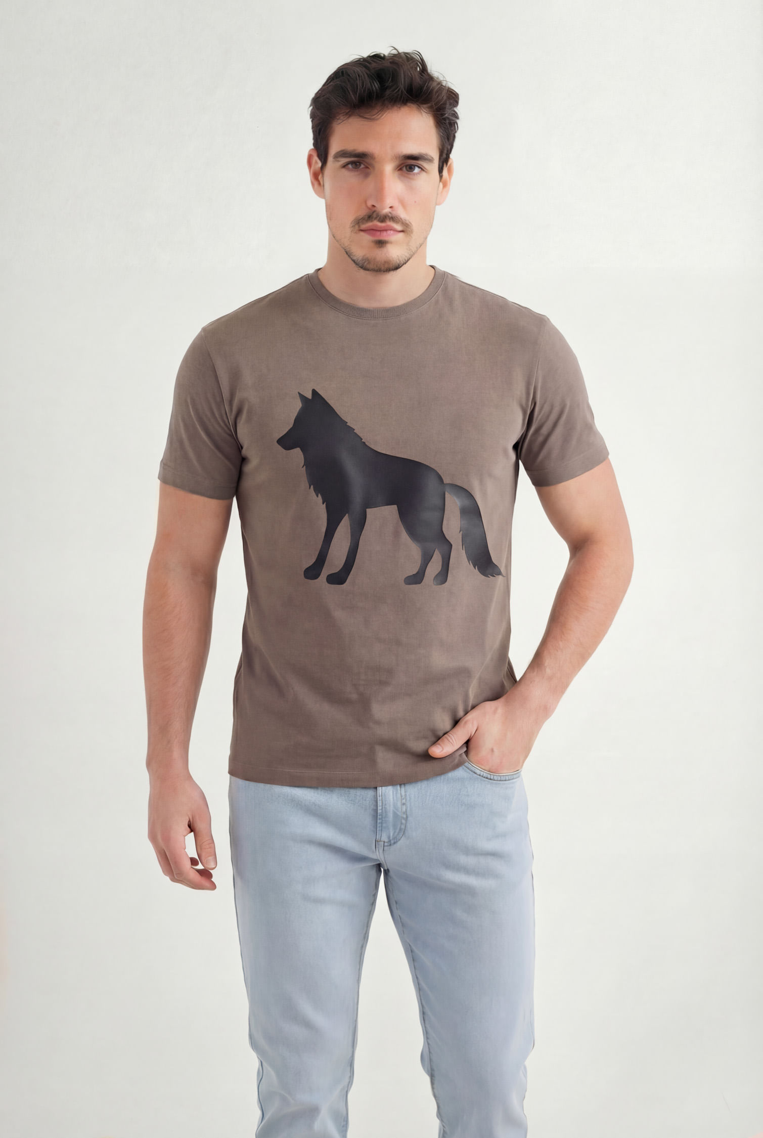 Camiseta Estampada Casual Masculina Acostamento