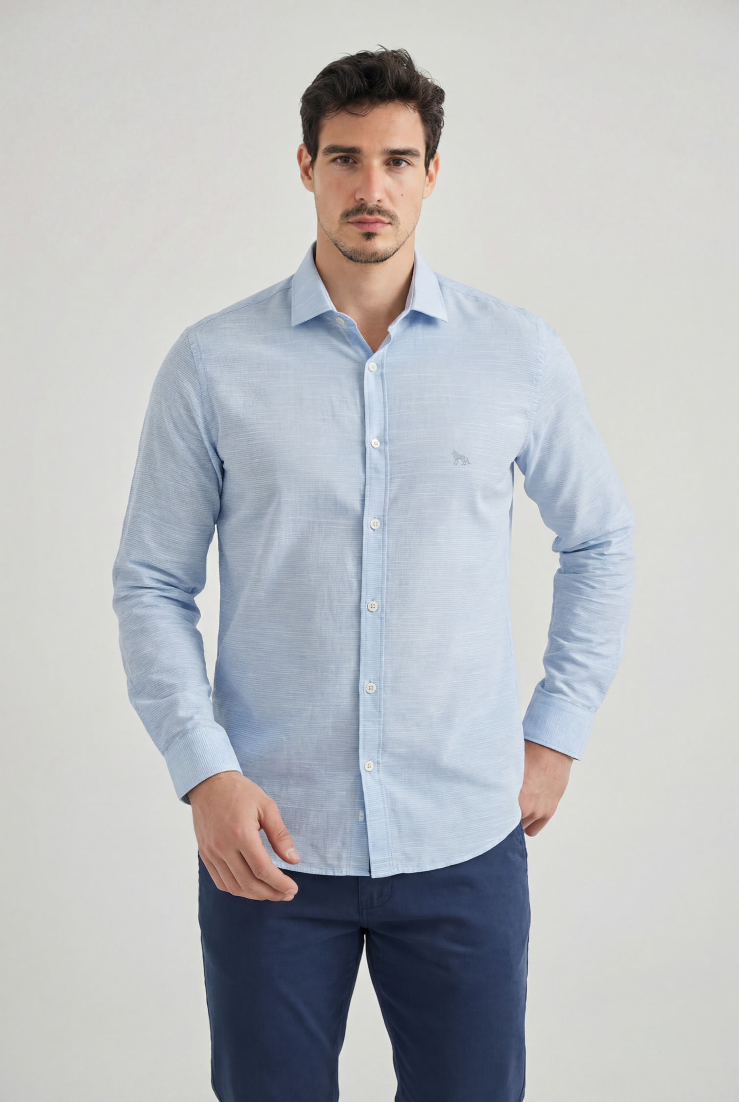 Camisa Manga Longa Listras Masculina Acostamento