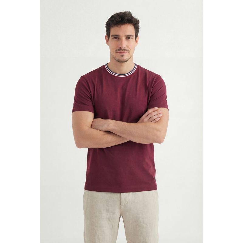 Camiseta-Casual-Gola-Contrastante-Masculina-Acostamento