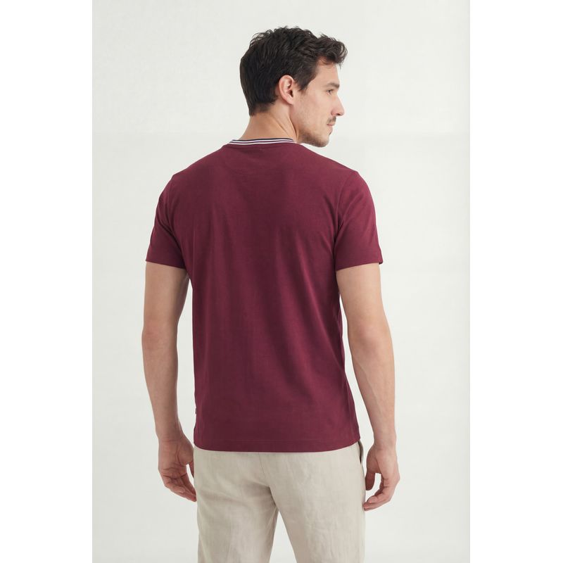Camiseta-Casual-Gola-Contrastante-Masculina-Acostamento